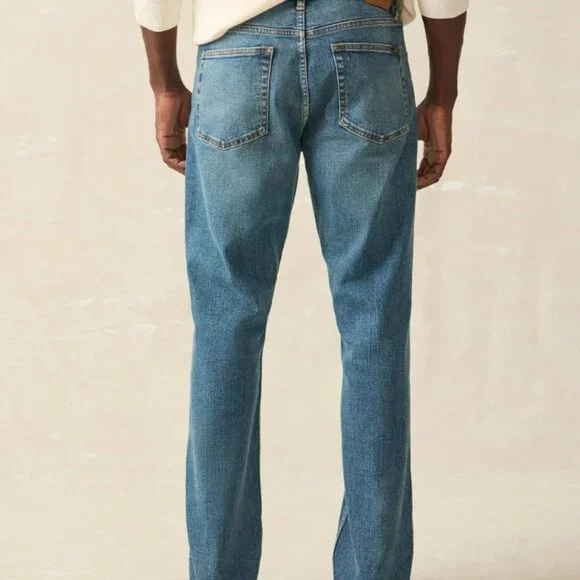 Faherty Brand Organic Cotton Slim Straight Denim Jeans - Mens 30x32 - NWT - Picture 2 of 7